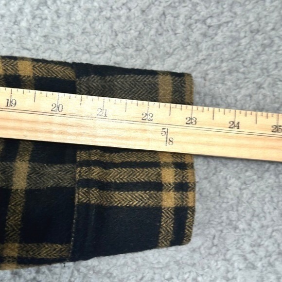 Jenni Kayne Farmhouse Plaid Jacket Women XS Black Yellow Wool Blend Quilted Coat - Picture 13 of 16